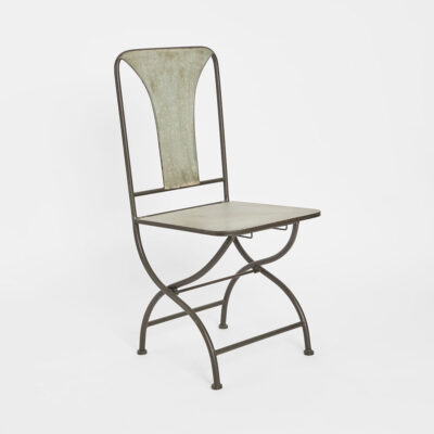 Colinton French Provincial Folding Chair in Weathered Zinc