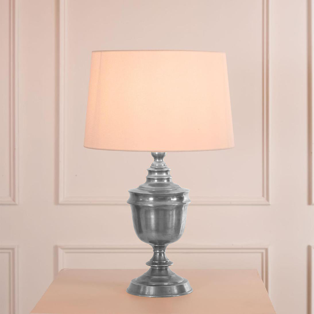 Colquhoun French Provincial Urn Table Lamp Base Antique Silver
