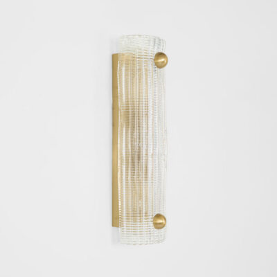 Colyton Fluted Glass Wall Light Antique Brass