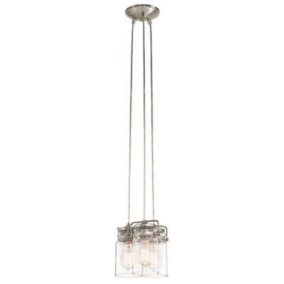 Combe Bassett Hamptons 3 Light Cluster Pendant Brushed Nickel