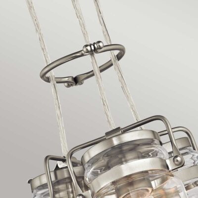 Combe Bassett Hamptons 3 Light Cluster Pendant Brushed Nickel — detail view
