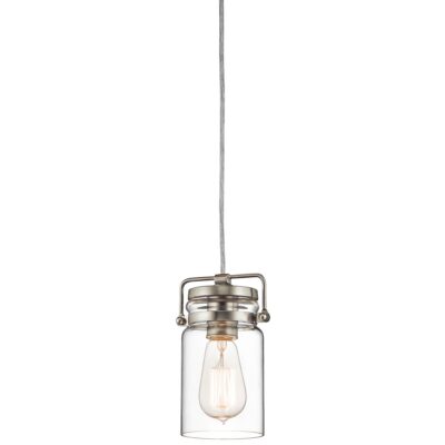 Combe Bassett Hamptons Mason Jar Pendant Brushed Nickel