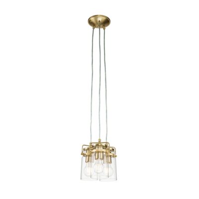 Combe Bassett Hamptons Style 3 Light Cluster Pendant Brushed Brass