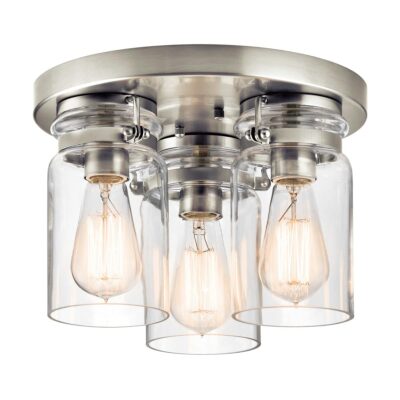 Combe Bassett Industrial Ceiling Flush Brushed Nickel