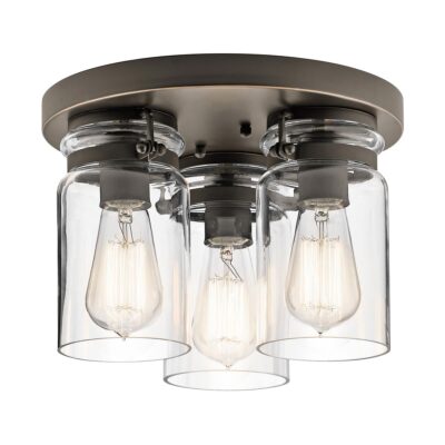 Combe Bassett Industrial Mason Jar Ceiling Flush Bronze