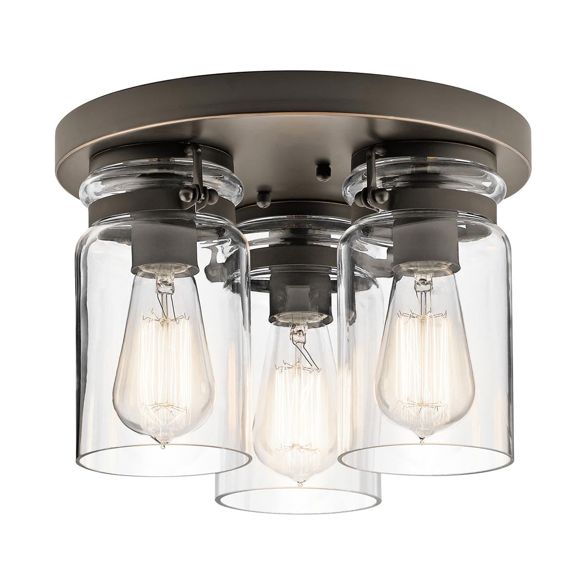 Combe Bassett Industrial Mason Jar Ceiling Flush Bronze