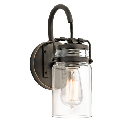 Combe Bassett Industrial Mason Jar Wall Light Olde Bronze