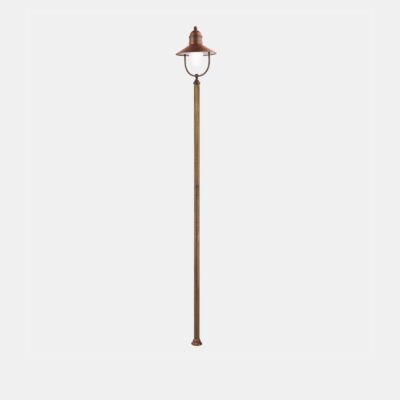 Como Classic Bollard Light Antique Copper And Brass With Clear Glass