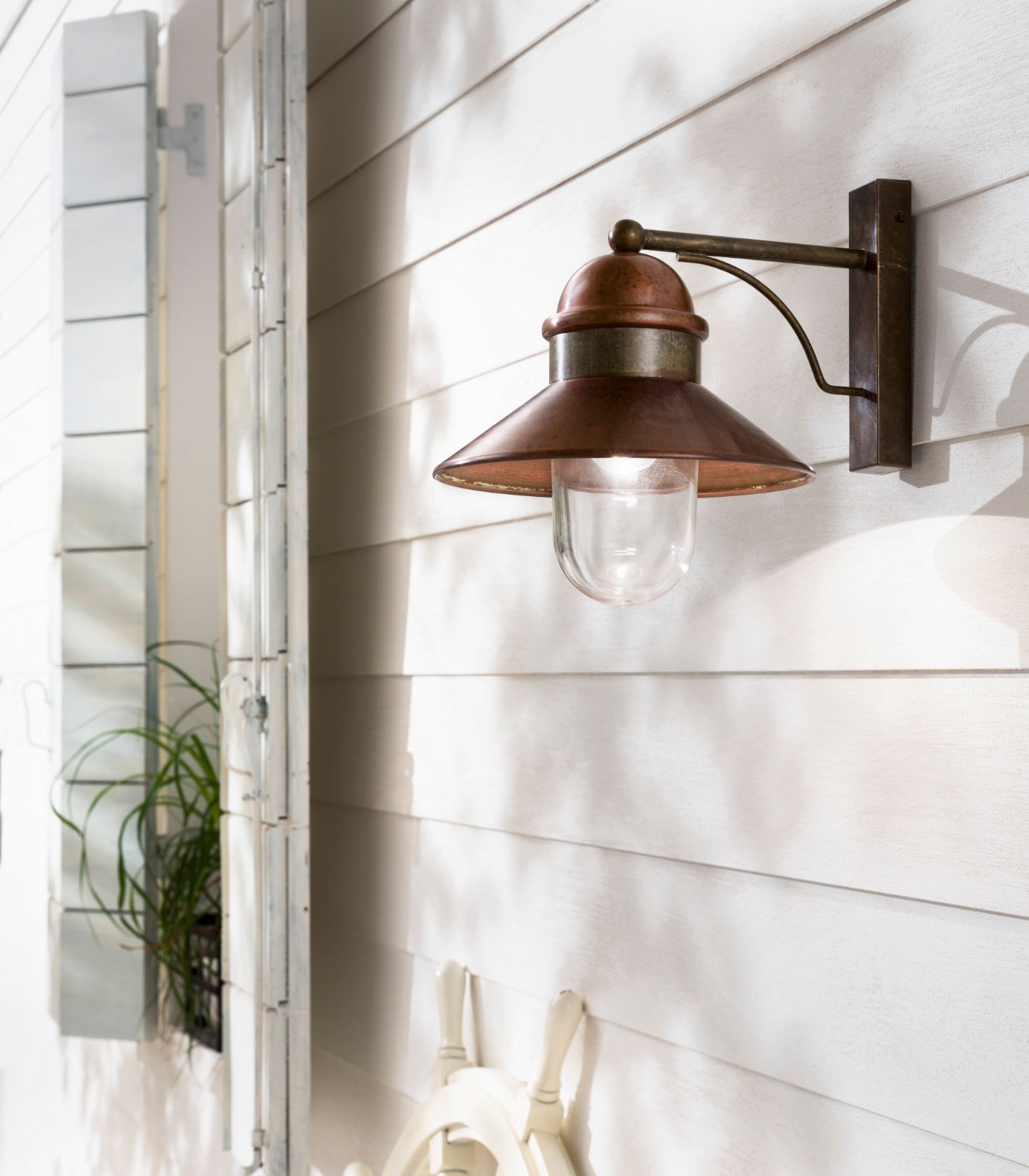 Como Coastal Outdoor Wall Light Copper And Antique Brass With Clear Glass Como Coastal Outdoor Wall Light Copper And Antique Brass With Clear Glass