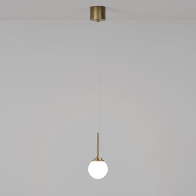 Comport Small Globe Pendant Light Old Brass