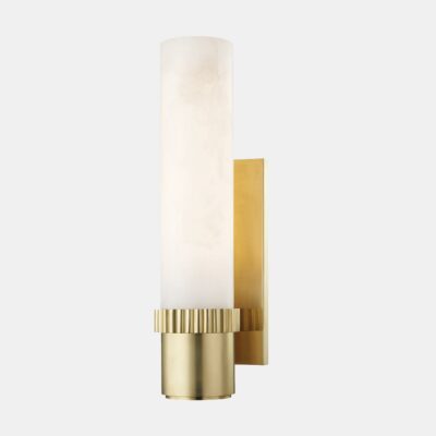 Copperfield Alabaster Wall Light in Aged Brass