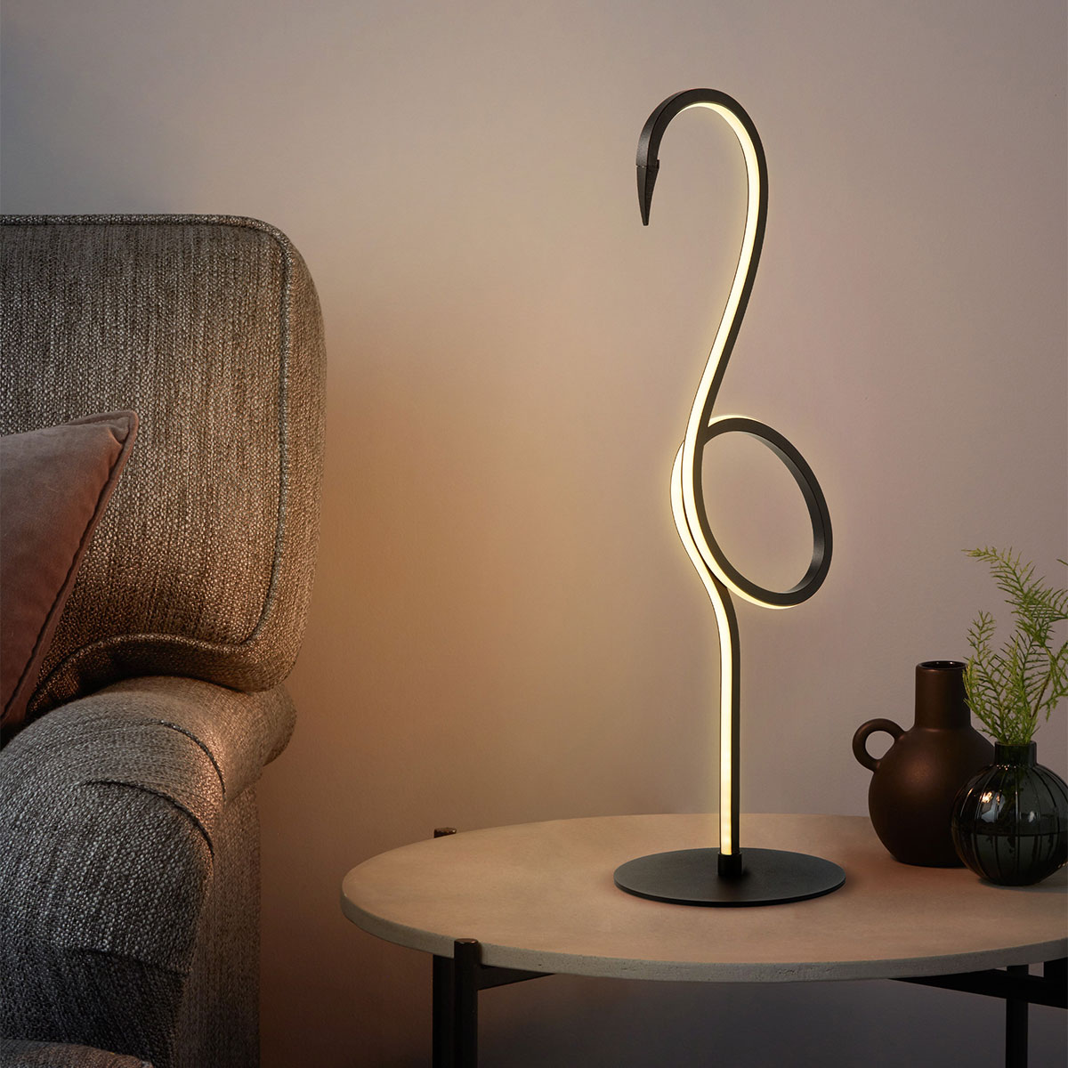 Coral Bay Contemporary Sculptural LED Table Lamp Black Coral Bay Contemporary Sculptural LED Table Lamp Black — in situ view