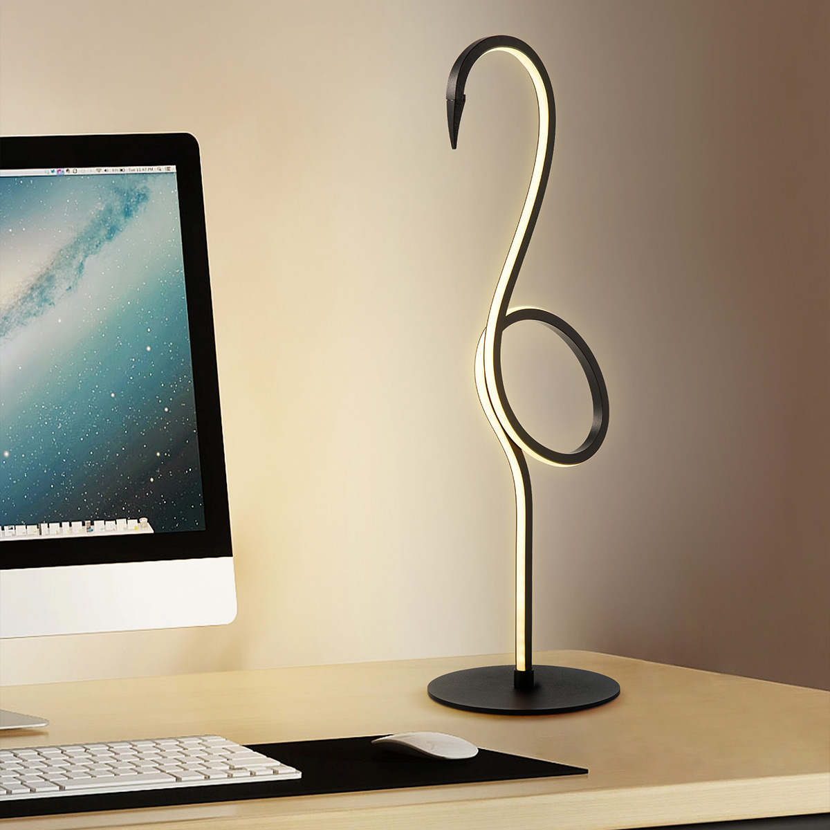 Coral Bay Contemporary Sculptural LED Table Lamp Black Coral Bay Contemporary Sculptural LED Table Lamp Black — in situ view