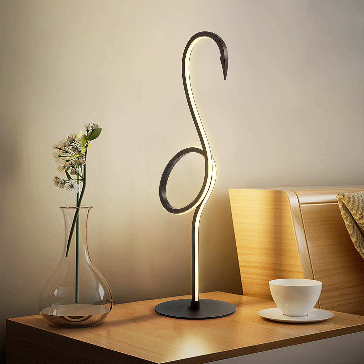 Coral Bay Contemporary Sculptural LED Table Lamp Black Coral Bay Contemporary Sculptural LED Table Lamp Black — in situ view