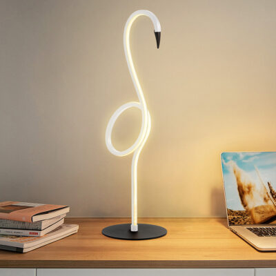 Coral Bay Contemporary Swirl LED Table Lamp White — in situ view