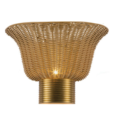 Coralbrook Hamptons Rattan Wall Light Brushed Gold