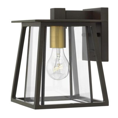 Corbenfield Transitional Outdoor Wall Lantern Bronze With Brass