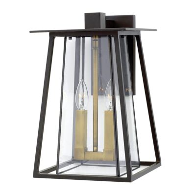 Corbenfield Transitional Outdoor Wall Lantern in Buckeye Bronze and Heritage Brass