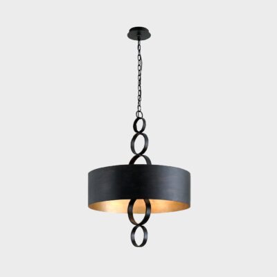 Corbridge Transitional Drum Pendant Light Charred Copper