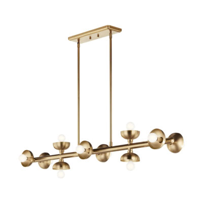 Corinth Row Contemporary 10 Light Linear Pendant Champagne Bronze