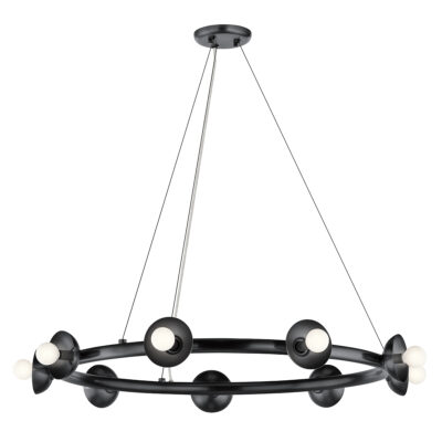 Corinth Row Contemporary Chandelier Satin Black