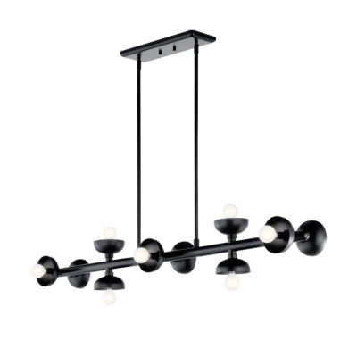 Corinth Row Contemporary Linear Pendant Satin Black