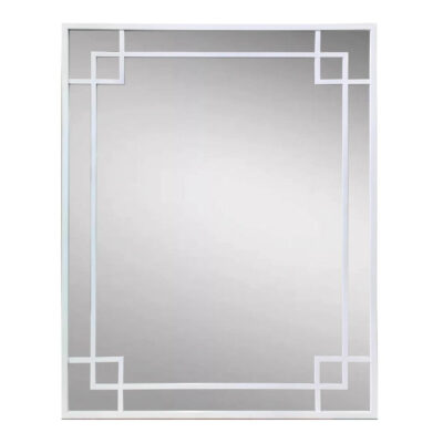 Corner Manor Hamptons Mirror With Geometric Corner Detail
