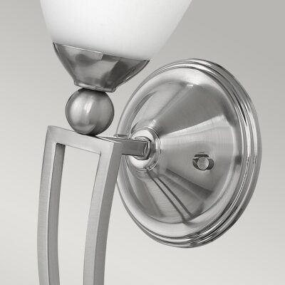 Corriston Contemporary Wall Light in Brushed Nickel — detail view