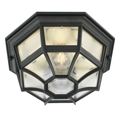 Corsemount Traditional Octagonal Outdoor Flush Light Black