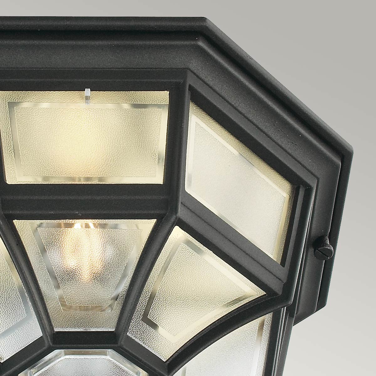 Corsemount Traditional Octagonal Outdoor Flush Light Black Corsemount Traditional Octagonal Outdoor Flush Light Black — detail view