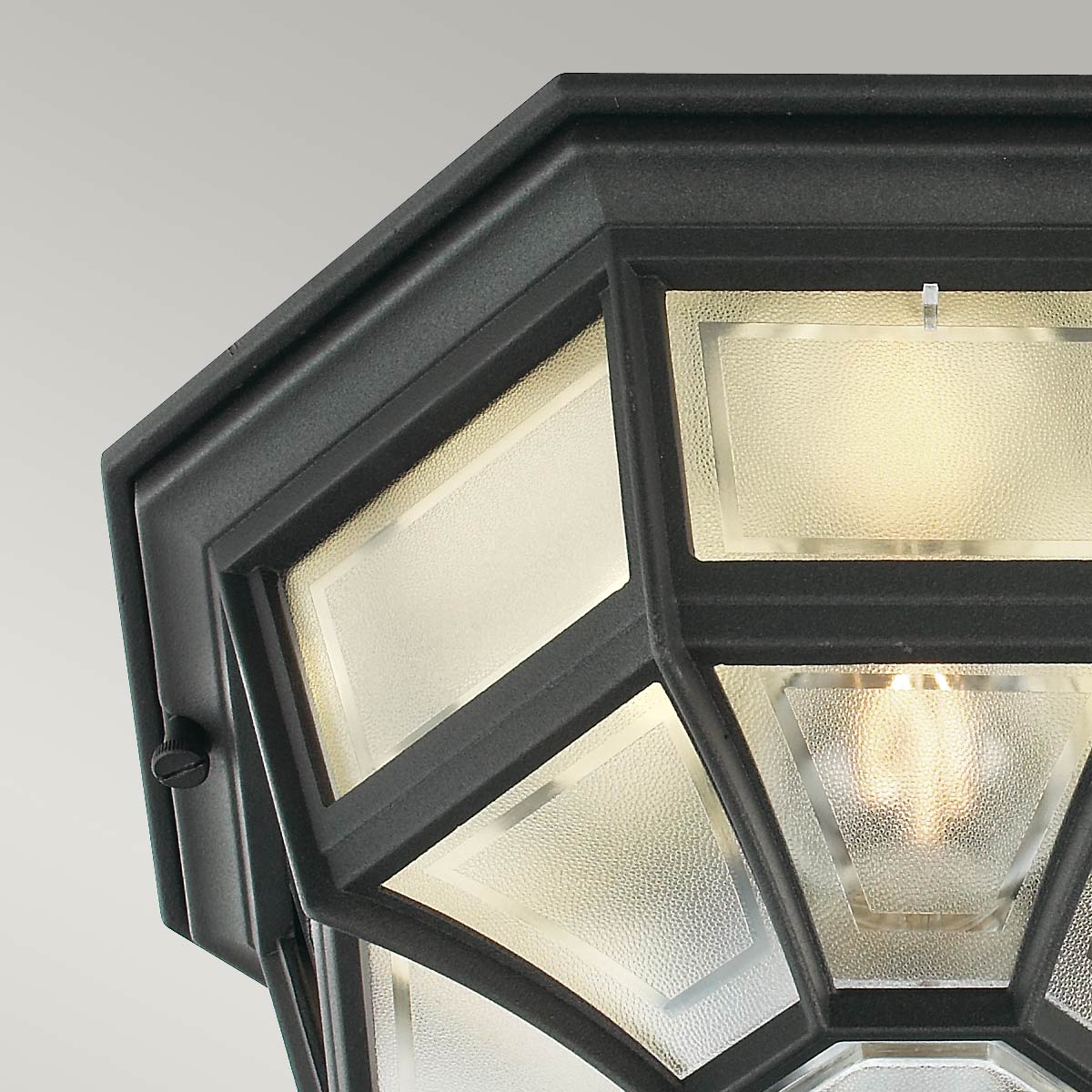 Corsemount Traditional Octagonal Outdoor Flush Light Black Corsemount Traditional Octagonal Outdoor Flush Light Black — detail view