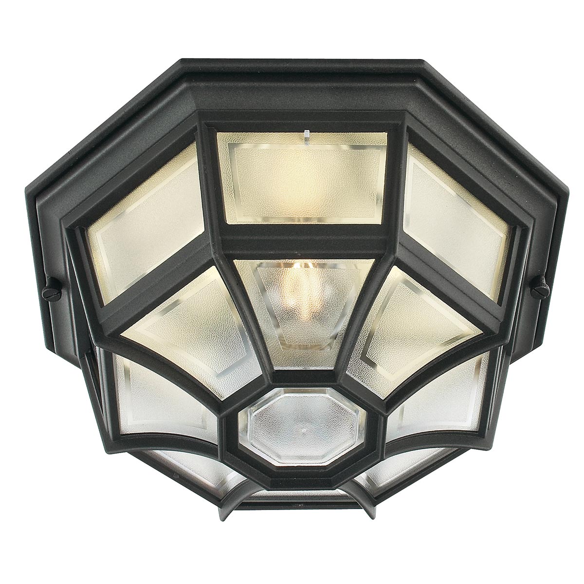 Corsemount Traditional Octagonal Outdoor Flush Light Black