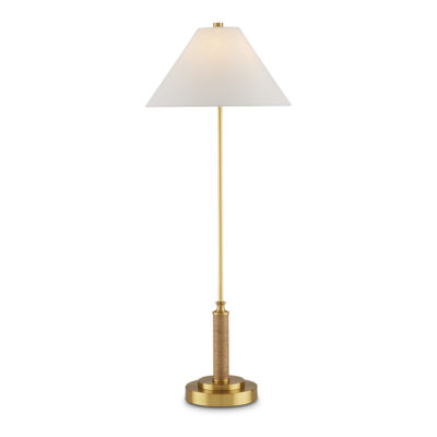 Corsivale Hamptons Console Table Lamp Antique Brass and Natural Rope