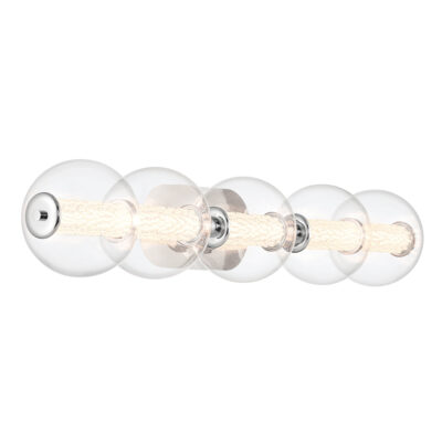 Corstable Contemporary 5 Light Wall Light Polished Chrome