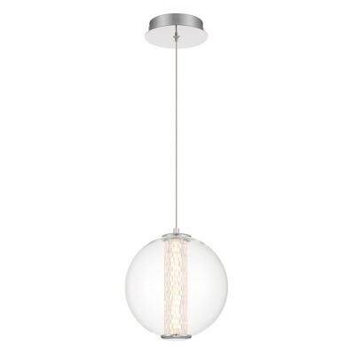 Corstable Contemporary Glass Globe Pendant Polished Chrome