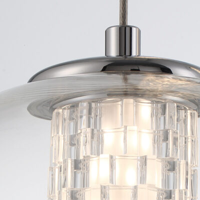 Corstable Contemporary Glass Globe Pendant Polished Chrome — detail view