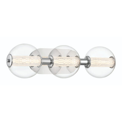 Corstable Contemporary Three Light Wall Light Polished Chrome