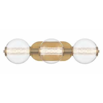 Corstable Contemporary Triple Globe Wall Light Brushed Gold
