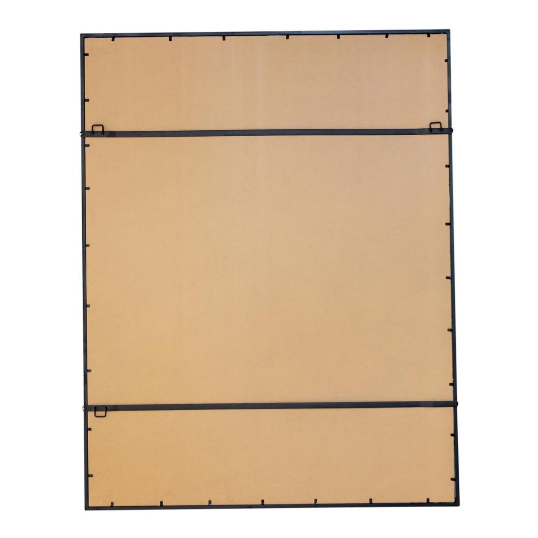 Corvane Hamptons Rectangular Mirror With Geometric Corner Detail Black