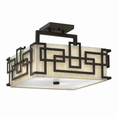 Corvenna Contemporary Square Semi-Flush Ceiling Light Oil Rubbed Bronze
