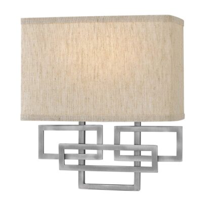 Corvenna Twin Arm Wall Light in Antique Nickel