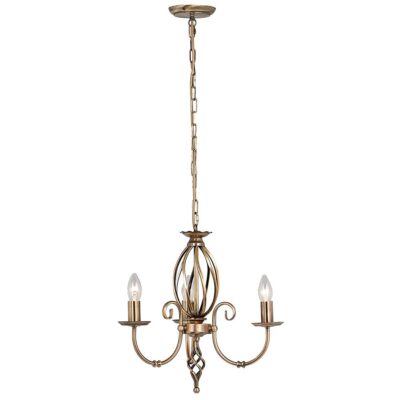 Cotehill French Provincial 3 Light Chandelier Aged Brass
