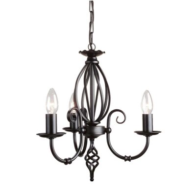 Cotehill French Provincial 3 Light Chandelier Black