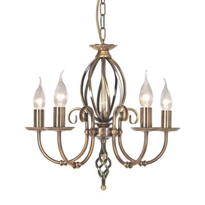 Cotehill French Provincial 5 Light Chandelier Aged Brass