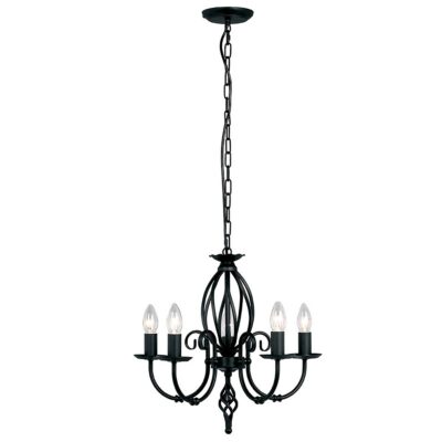 Cotehill French Provincial 5 Light Chandelier Black