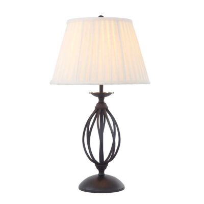 Cotehill French Provincial Table Lamp Black with Ivory Pleated Shade