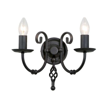 Cotehill French Provincial Twin Candle Wall Light Black