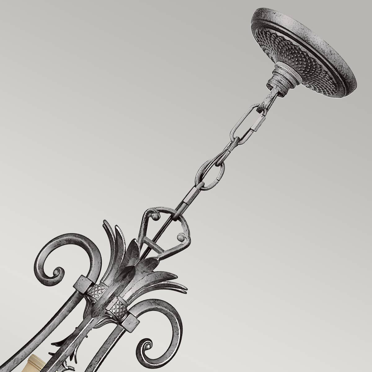 Cotesworth Grove French Provincial 10 Light Chandelier Polished Antique Nickel Cotesworth Grove French Provincial 10 Light Chandelier Polished Antique Nickel — detail view