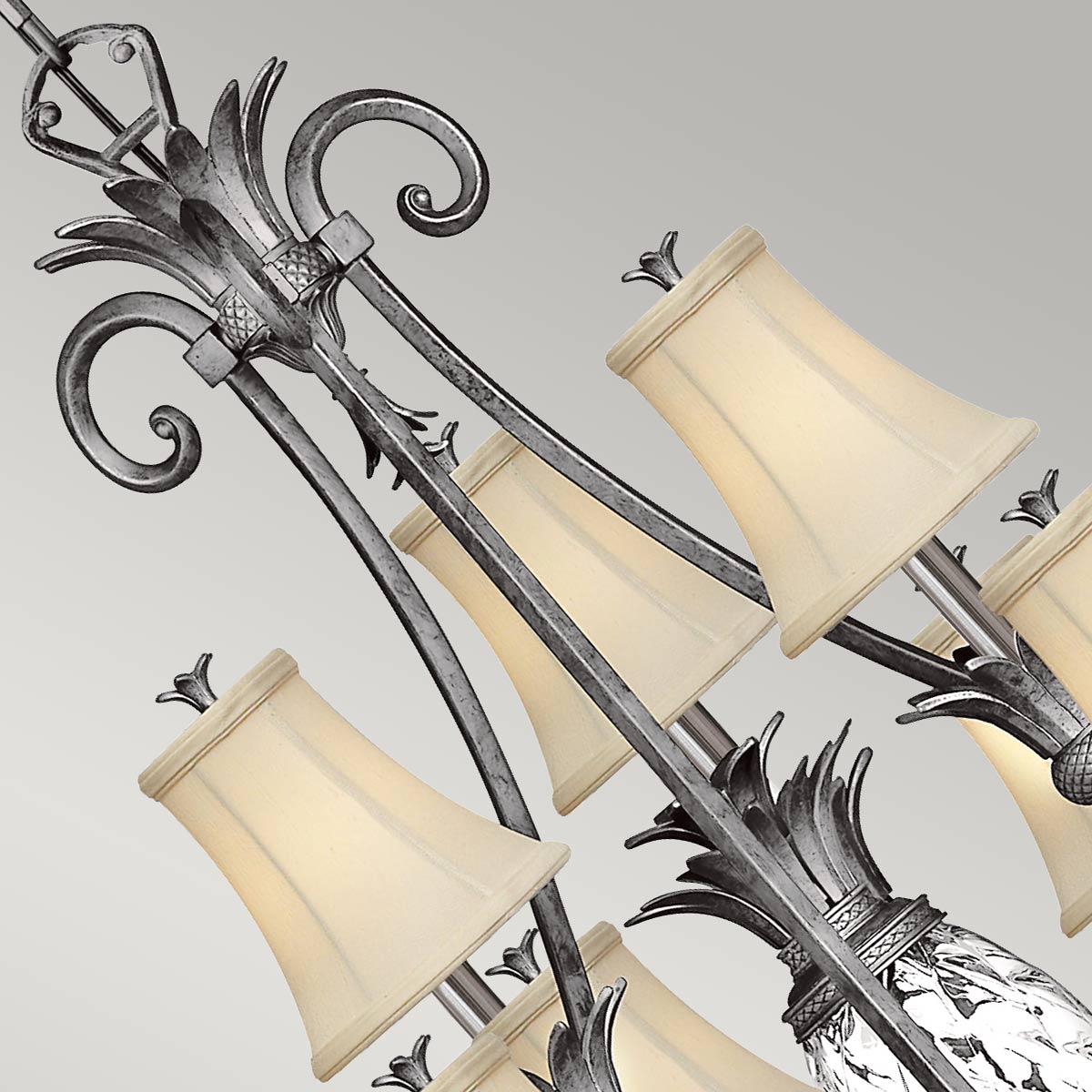 Cotesworth Grove French Provincial 10 Light Chandelier Polished Antique Nickel Cotesworth Grove French Provincial 10 Light Chandelier Polished Antique Nickel — detail view