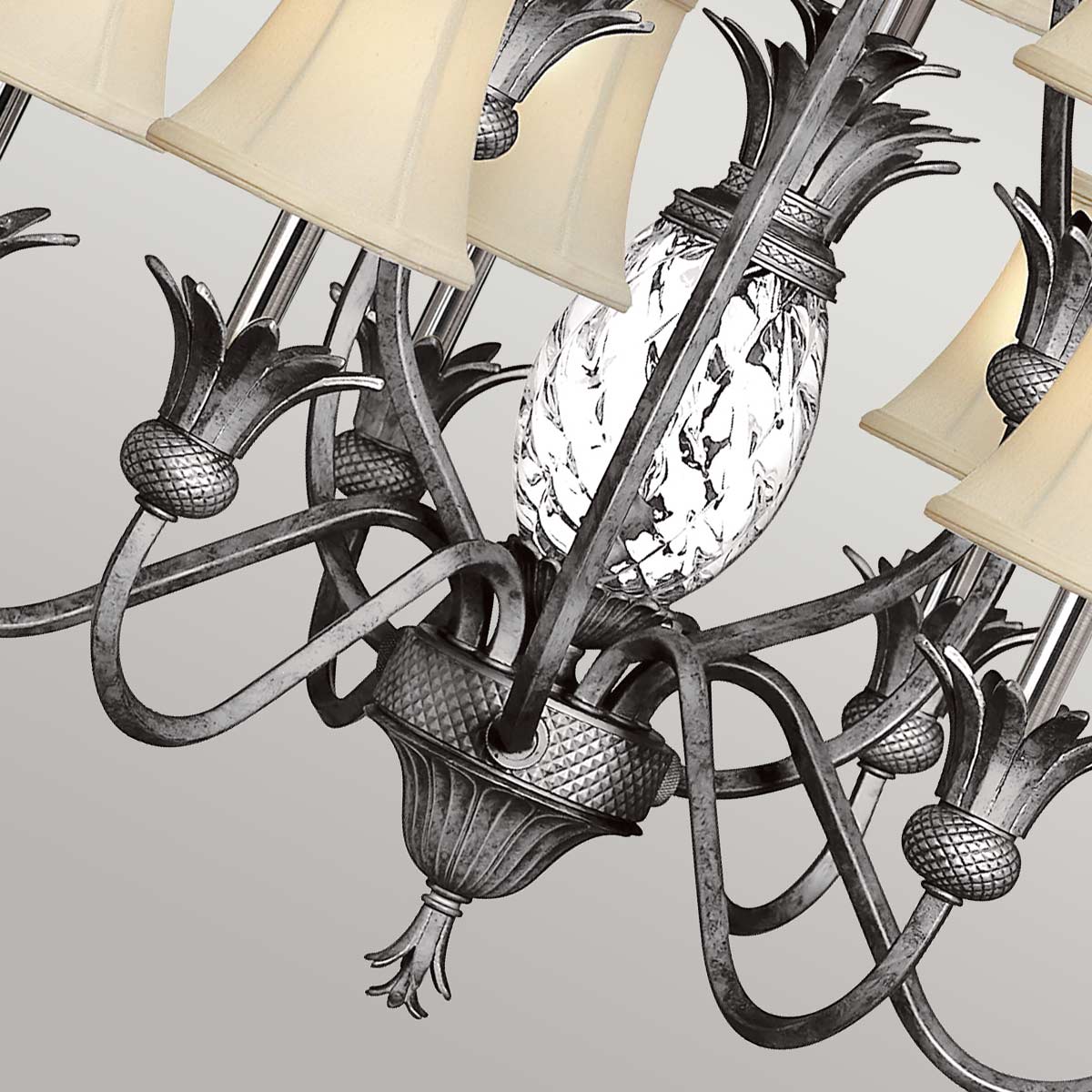 Cotesworth Grove French Provincial 10 Light Chandelier Polished Antique Nickel Cotesworth Grove French Provincial 10 Light Chandelier Polished Antique Nickel — detail view